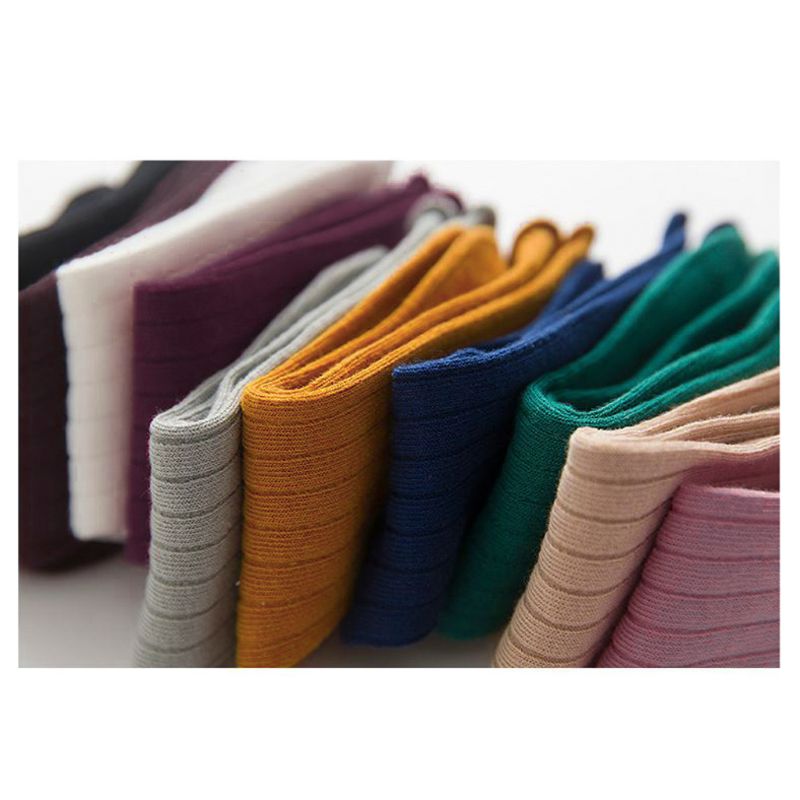 Unisex Cute Solid Color Cotton Blend Crew Calf Length Tube Socks For Girls Boys 72XC