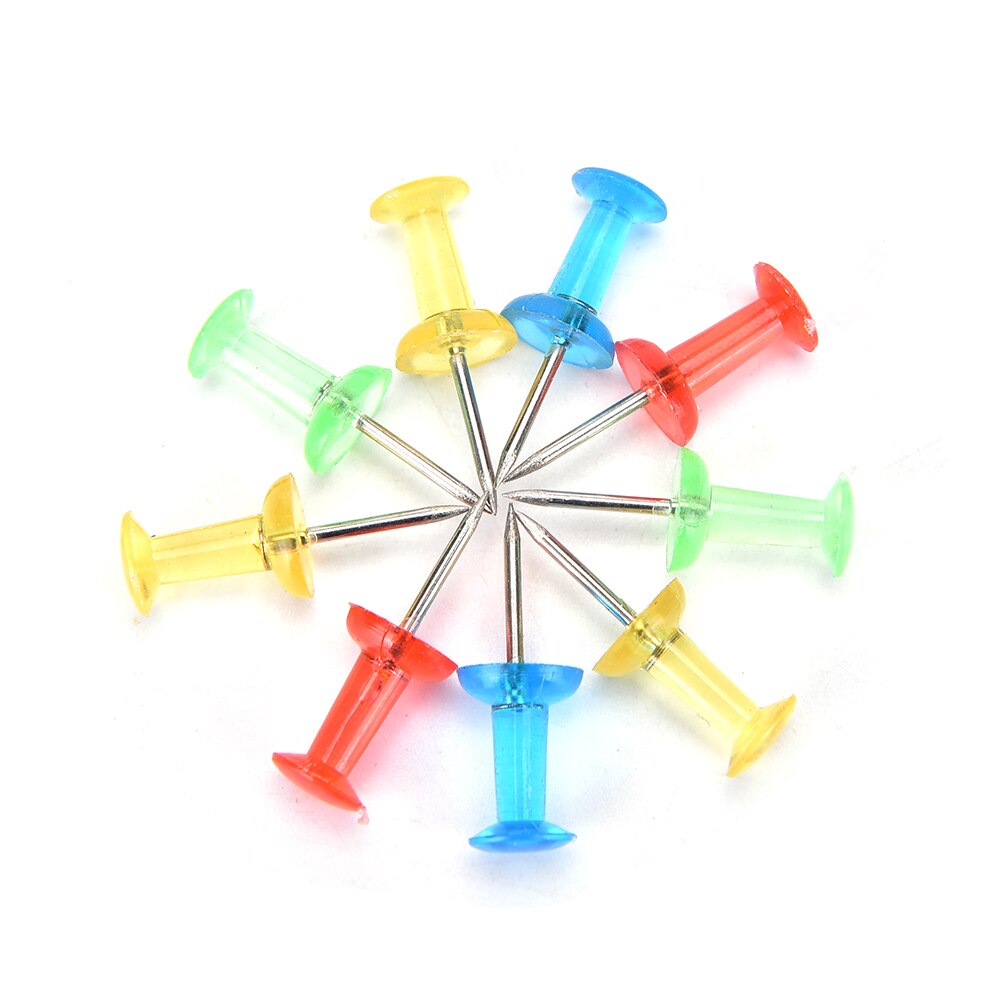 Chinchetas transparentes de colores variados, alfileres de corcho, papelería para oficina y escuela, novedad de 100 Uds.