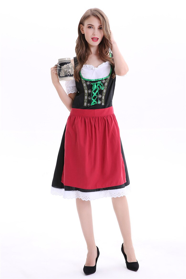 Duitsland Dames Oktoberfest Bier Meisje Meid Kostuum Dirndl Serveerster Korte Heidi Fancy Dress