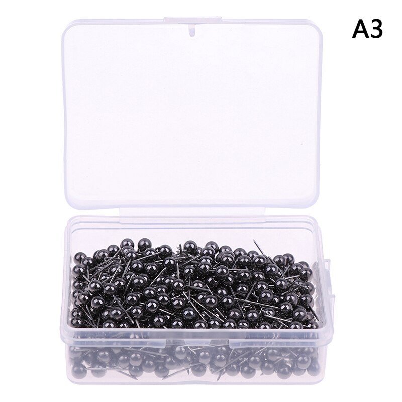 400Pcs/Box Round Plastic Head Steel Point Push Pins Map Thumb Tacks Pin Office School Supplies: A3