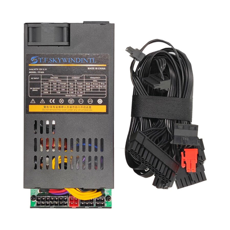 350 Watt 400W Power Supplies Flex ATX Power Supply with Fixed Cables and 80 Plus Gold with 6Pin PCIe Connector 110V 220v