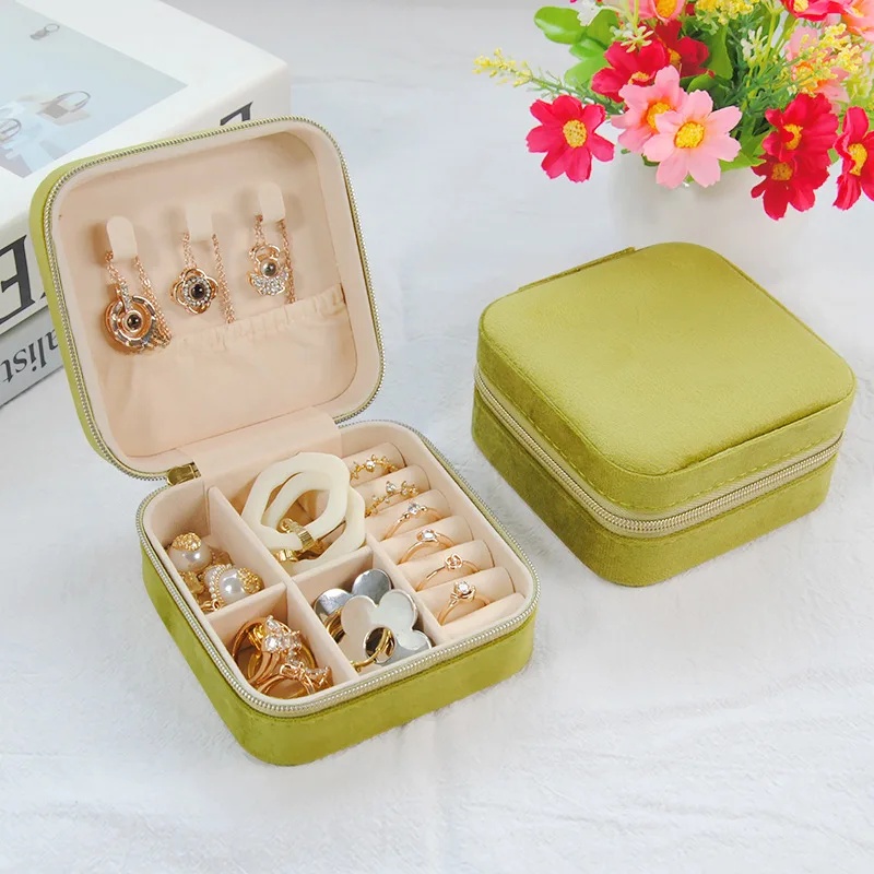 Caja de almacenamiento de joyería, caja de , adorno hecho a mano, embalaje, pendiente, collar, anillo, estuche organizador de joyería de China continental: Gris