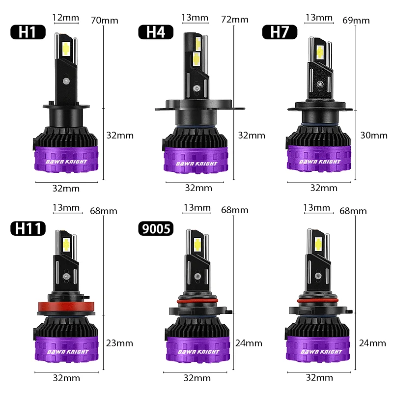 Dawnknight  p7 plus 140w h7 led-strålkastarlampor 6000k 4300k led  h4 h11 hb3 9005 hb4 9006 led dubbla kopparrör 12v 2 st