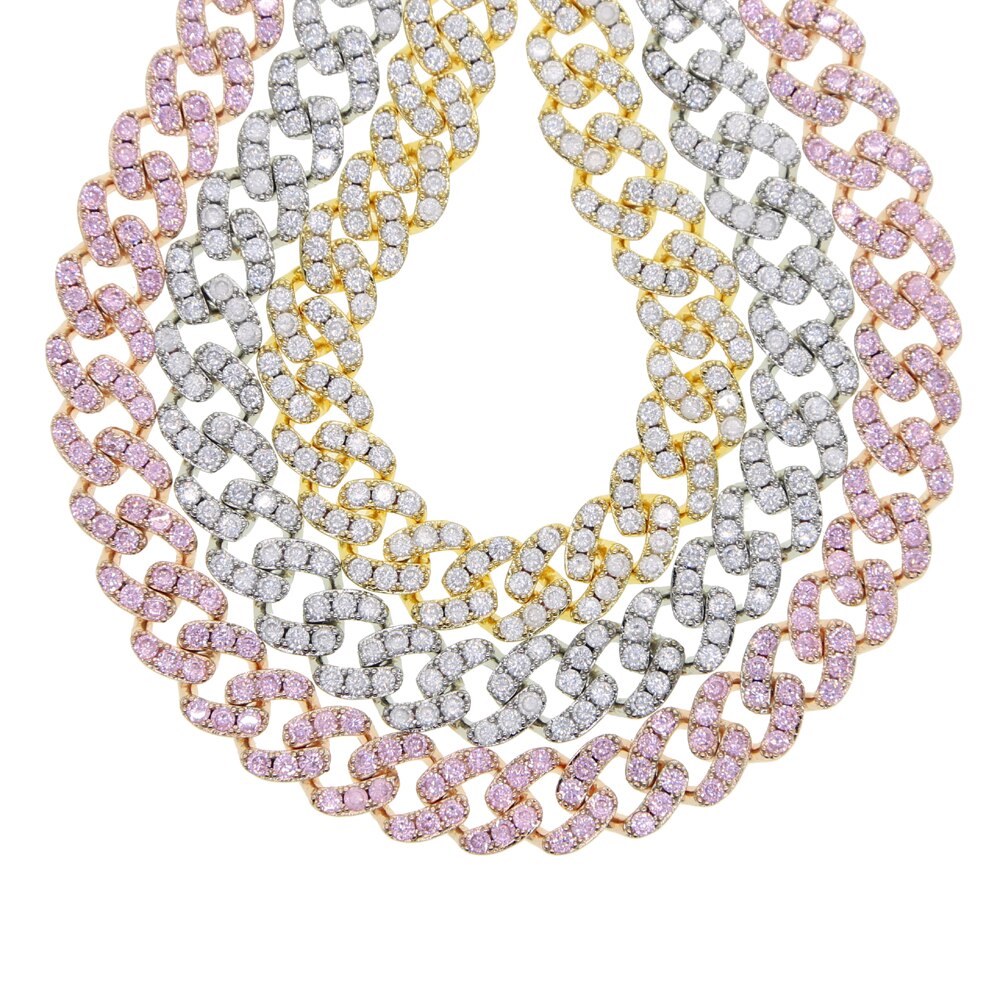 Hip Hop Zomer Strand Stijlen Iced Out Cubaanse Ketting Bling Wit Roze 5A Cz Verharde Enkelbandje Vrouwen Charm Wedding partij Sieraden
