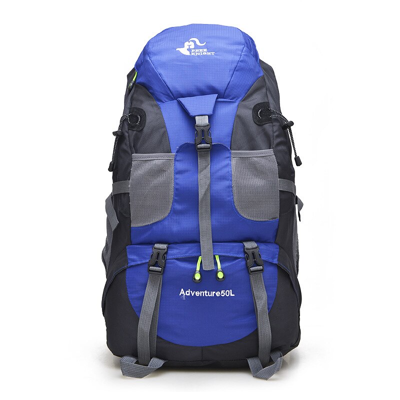 50L Waterproof Outdoor Hiking Backpack,High Capacity Travel Mountain Sports Backpack,Multifunction Trekking Camping Climbing Bag: Blue Color