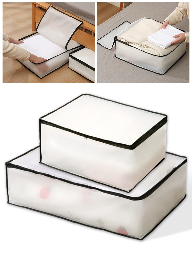 Sac de rangement pour vêtements, grandes boîtes de rangement pour costume, manteau, couette, vêtements, multifonctionnel, translucide, anti-poussière, organisateur pour chambre à coucher