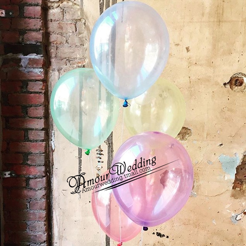 Kristal kleur Ballonnen Clear Transparante ballon Bruiloft Levert 10inch 50 stks/partij Roze Blauw Verjaardagsfeestje Decoratie