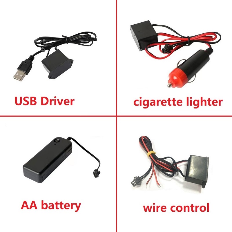 Tiras de iluminación Interior LED de neón para coche, control de cable de unidad de cigarrillos, adaptador de enchufe USB, controlador, tira de luz Led para coche