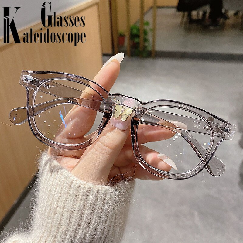 Men Anti Blue Light Glasses Frame Women Retro Eyeglasses Frames Ladies Candy Color Optical Spectacle Green Frame