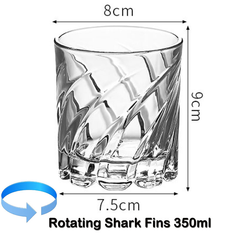 Rotating Whiskey Glass Old Fashioned Glass for Drinking Bourbon,Scotch,Cocktails ,Whisky, Shake Cup Personality Glass: RotatingSharpFins