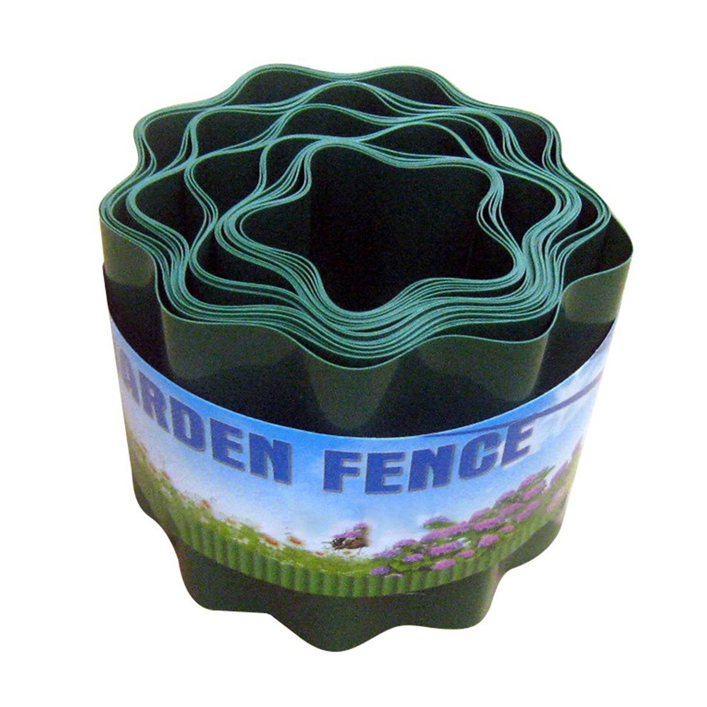 Plastic Garden Edging Fence Border Green Corrugated Landscape Tidy Lawn Divider Prevent Overgrowth Of Grass Newest