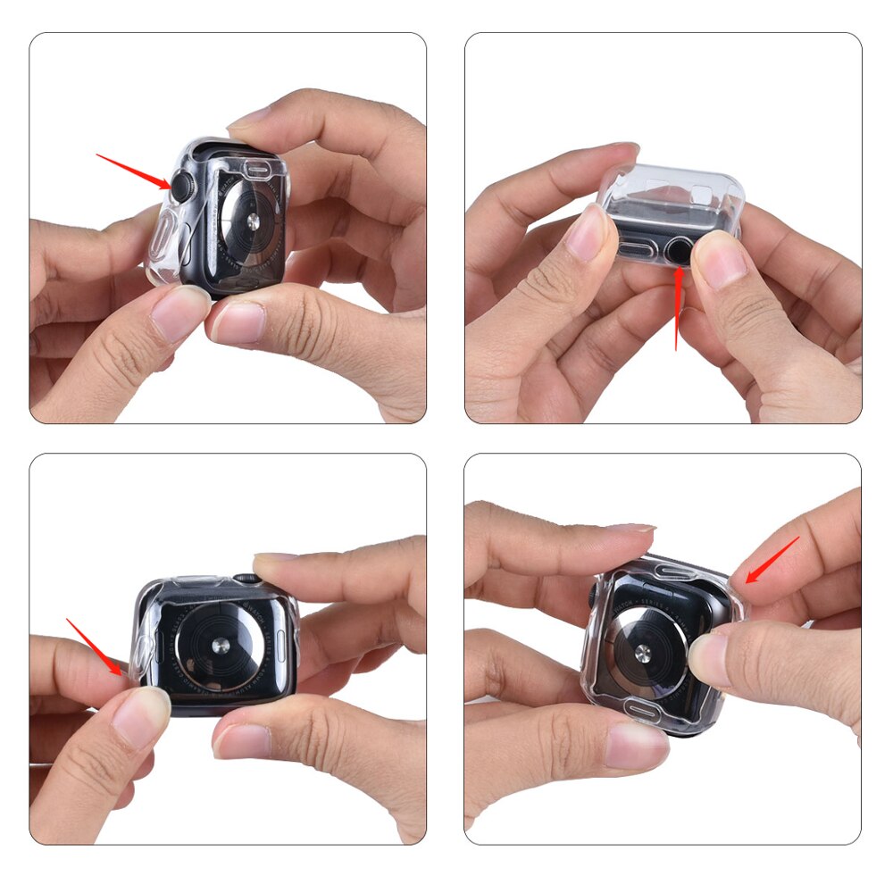 360 Volledige Soft Clear TPU Screen Protector Case Voor Apple Horloge Serie 44 MM 40 MM 42 MM 38 MM Transparante Cover Voor IWatch 6/SE/5/4/3