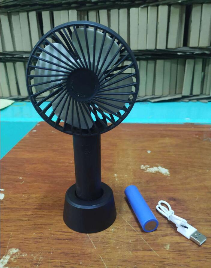 Fabriek Directe Clip Custom Hand-Held Draagbare Cartoon Base Fan Mini Stijl Usb Hand Elektrische Ventilator: black