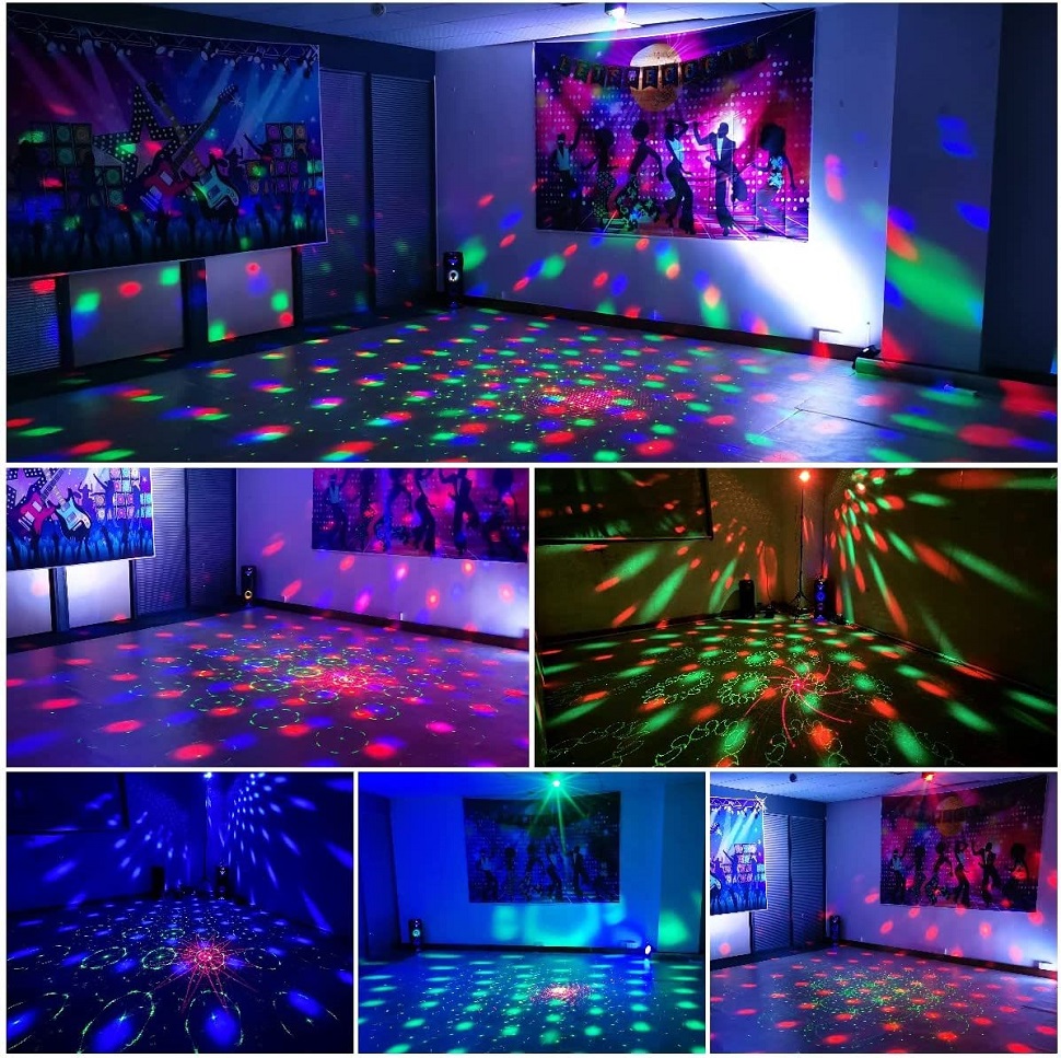 Festbelysning dj discokula ljusmönster projektor ljudaktiverad dans födelsedagsbar karaoke jul bröllopsdekoration
