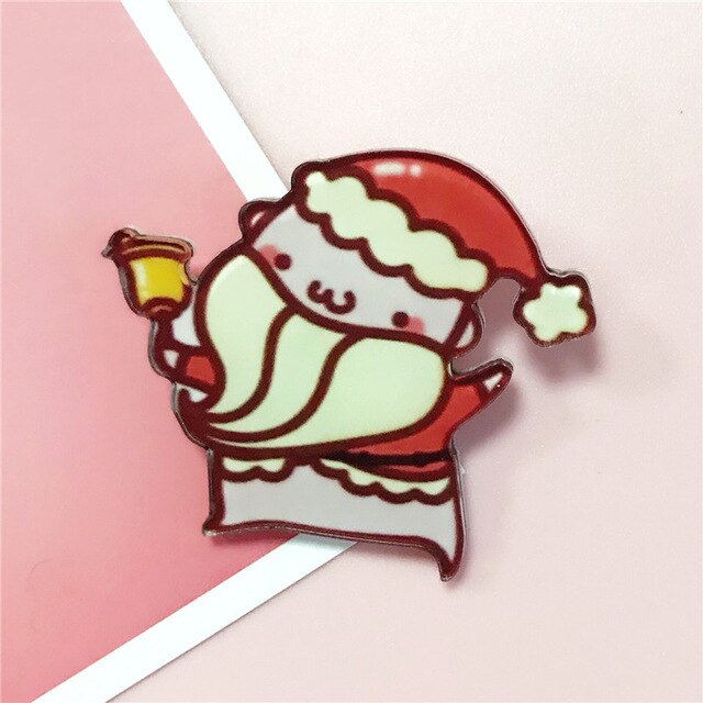 Kerst Badges Leuke Sok Elanden Snoep Broche Acryl Pin Badges Pictogrammen Op De Rugzak Medaille Decoratie Badge Voor Kleding: O