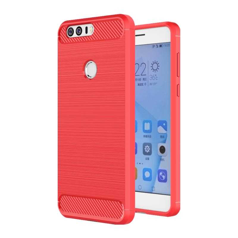 Joomer Shock Proof Soft Silicone Case For Huawei Honor 8 Case For Huawei Honor 8 Lite Phone Case Cover: For Honor 8 Lite / Red