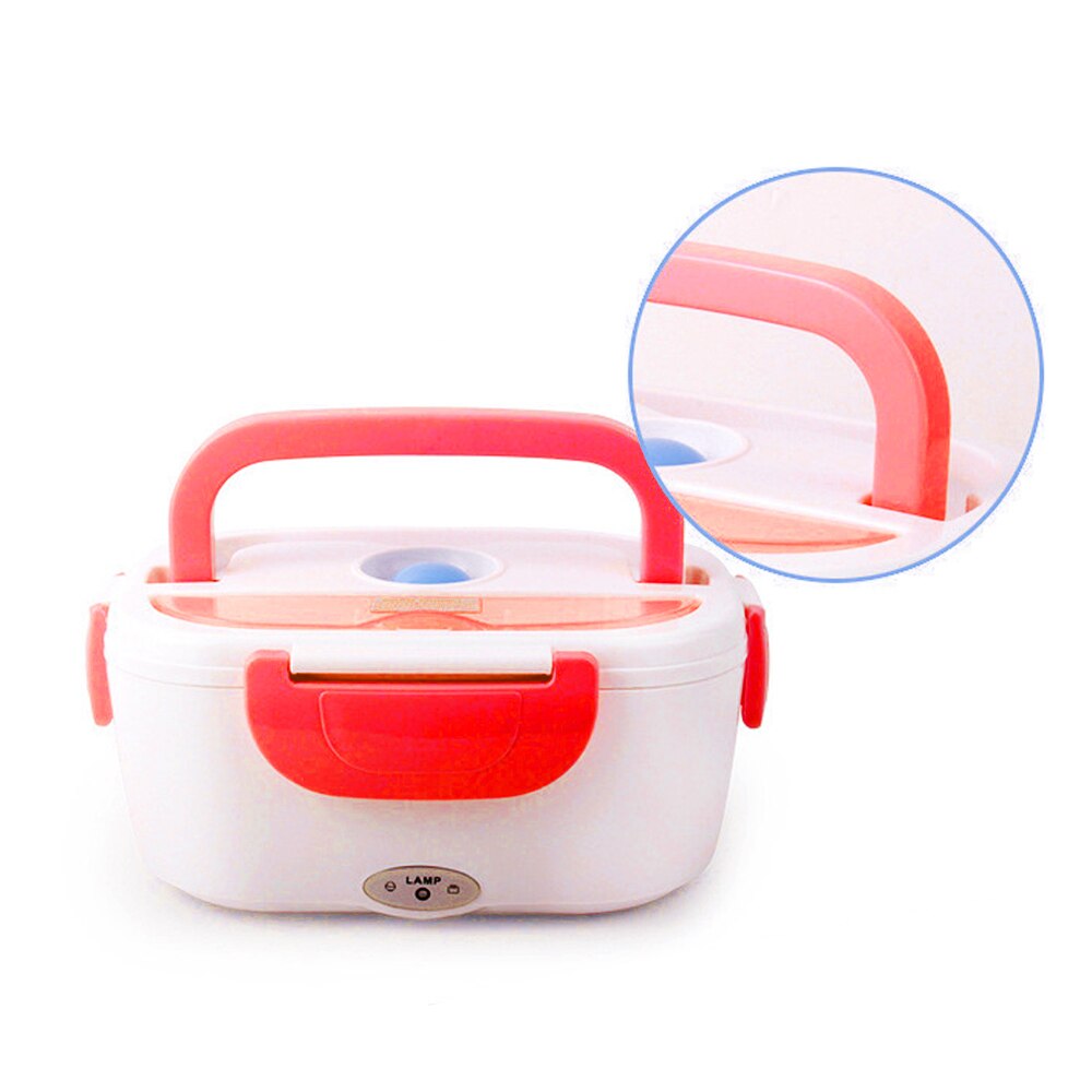 Fiambrera eléctrica portátil para coche de 1,5 L, contenedor de almacenamiento de alimentos, calentador, fiambrera USB de 40W 110V, fiambrera electrónica: Rojo