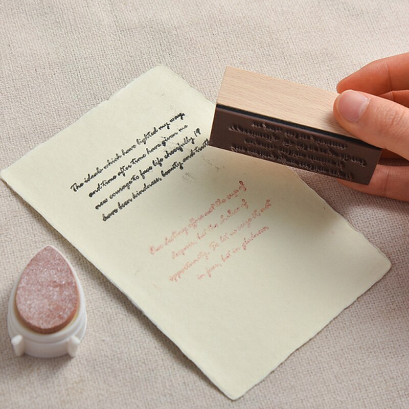 Letras Vintage serie estampillas madera DIY artesanía de madera de caucho sello, para Scrapbooking papelería