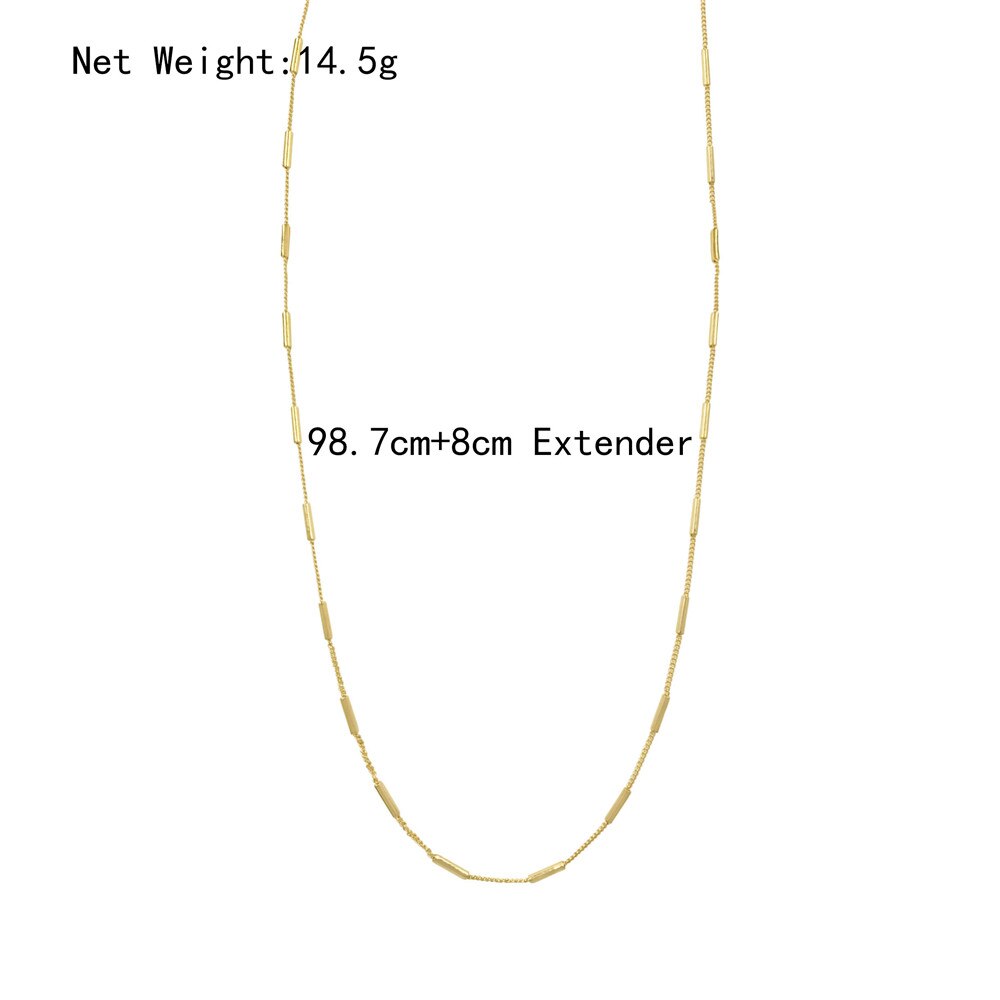 Trendy Gold Color Plating Thin Pipe Chain Long Necklace For Women Girl Men Multi Use For Bracelet Chic Gorgeous Casual Jewelry