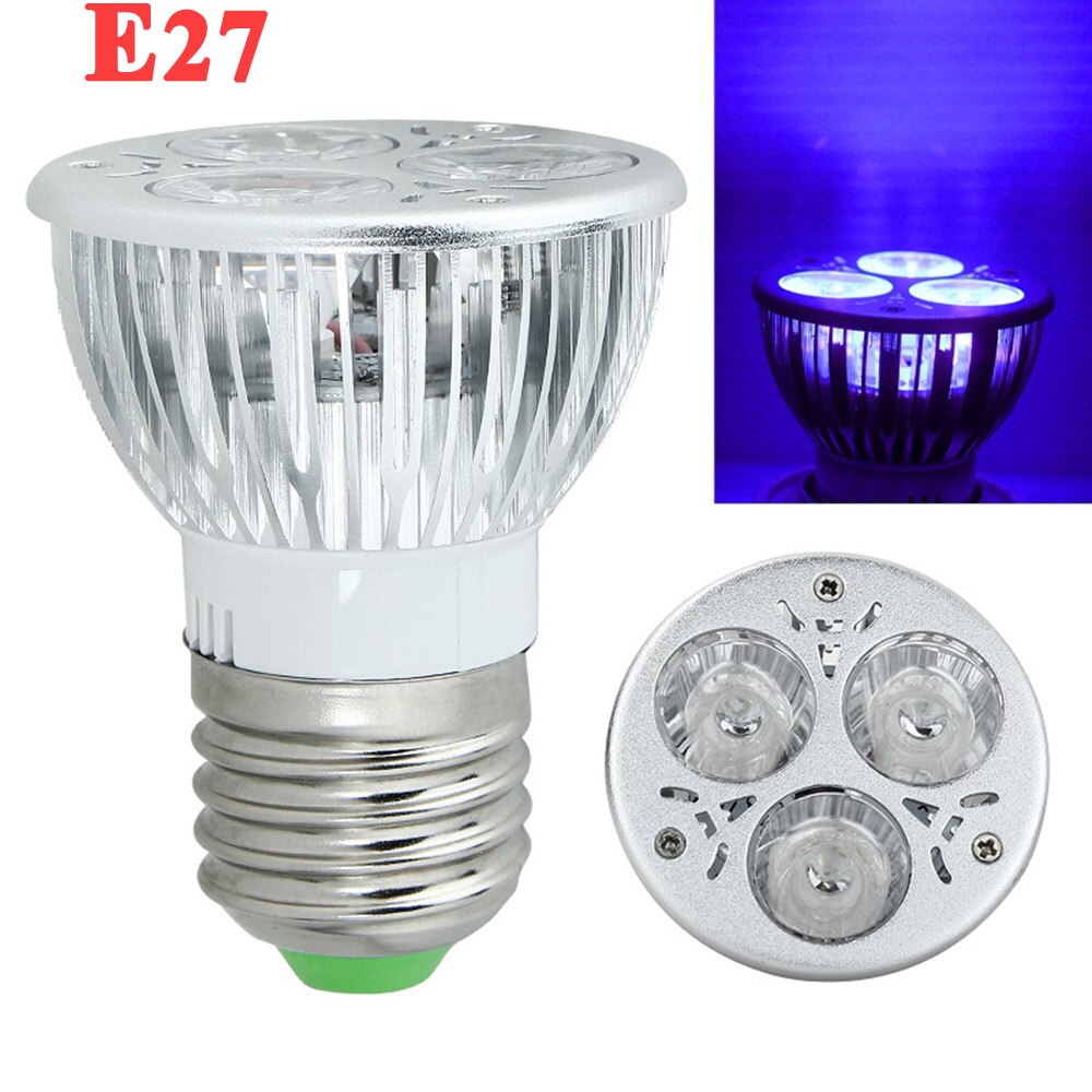 3W E27/GU10/MR16 UV Ultraviolet Purple Light LED Bulb Lamp 85-265V/12V Ultraviolet Bulb For Home Bedroom Kitchen Energy efficien