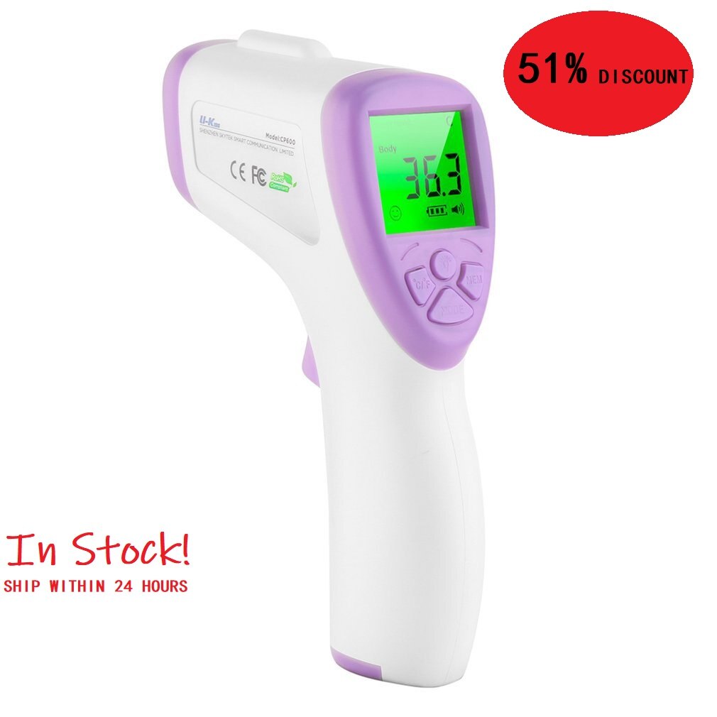 OUTAD Digital Infrared Forehead Thermometer LCD IR Thermometer Non-contact IR Infrared Thermometer Temperature Meter with Fever