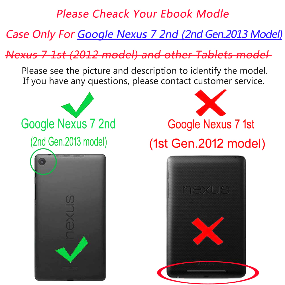 Foldet pu-læderetui til google nexus 7 fhd 2nd (2nd. generation (flip-tablet-cover med stativ, automatisk slumre-/vågnefunktion)