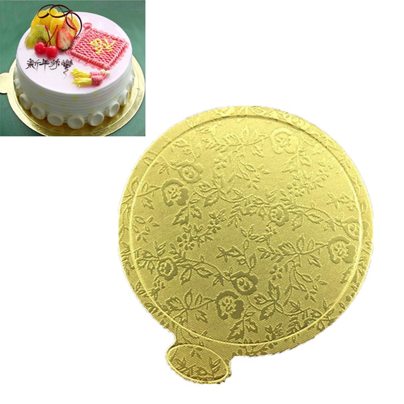 20pcs/set 9cm Round Mousse Cake Board Gold Paper Cupcake Dessert Displays Tray Wedding Birthday Cake Pastry Decorative Tools