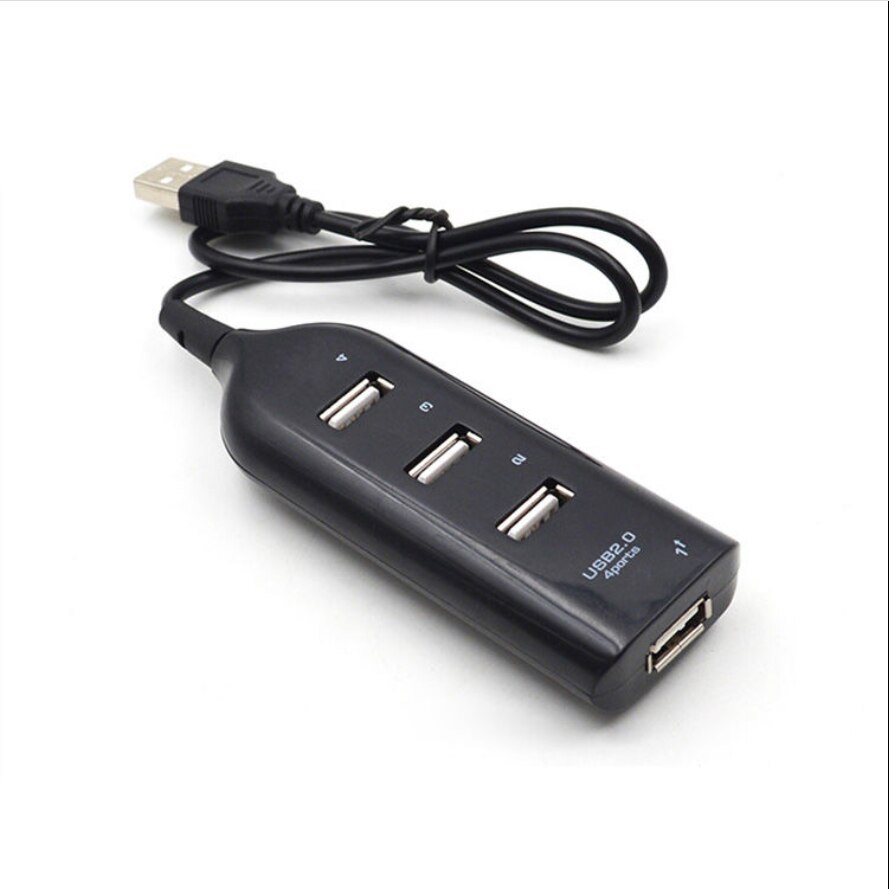 4-Port USB3.0 Hub With LED Light Bar PC/Laptop Docking Station Multi-interface Splitter USB Converter: USB2.0 55CM BLACK