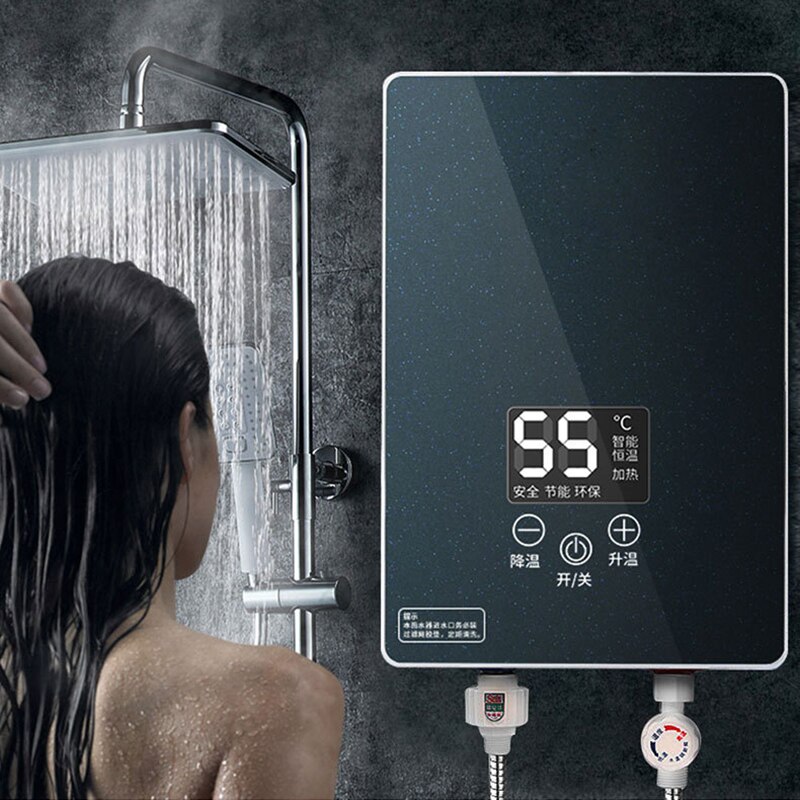 Chauffage instantané télécommande chauffe-eau électrique LED affichage de la température pour ménage petite salle de location avec douche de bain