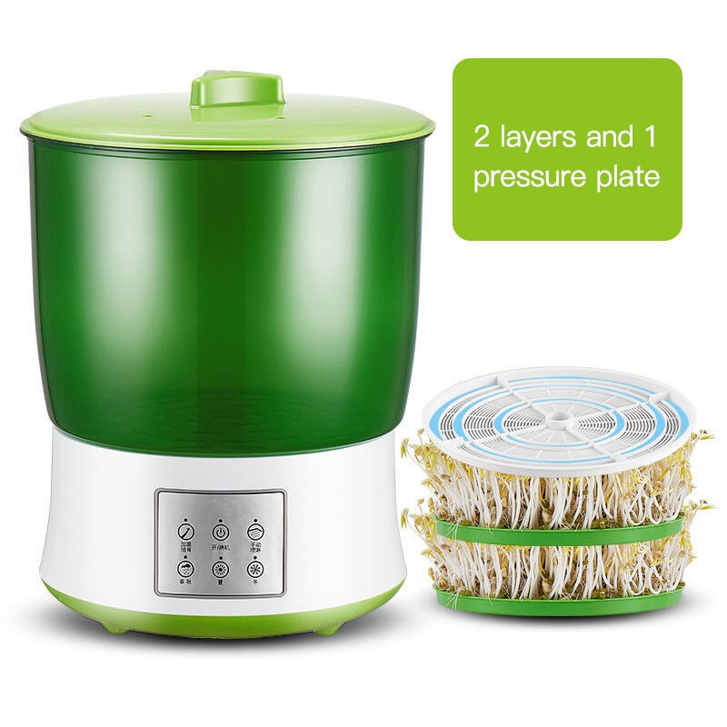 Home Use Intelligence Bean Sprout Machine Large Capacity 3 Layers Thermostat Green Seeds Growing Automatic Bean Sprout Machine: T4 / US