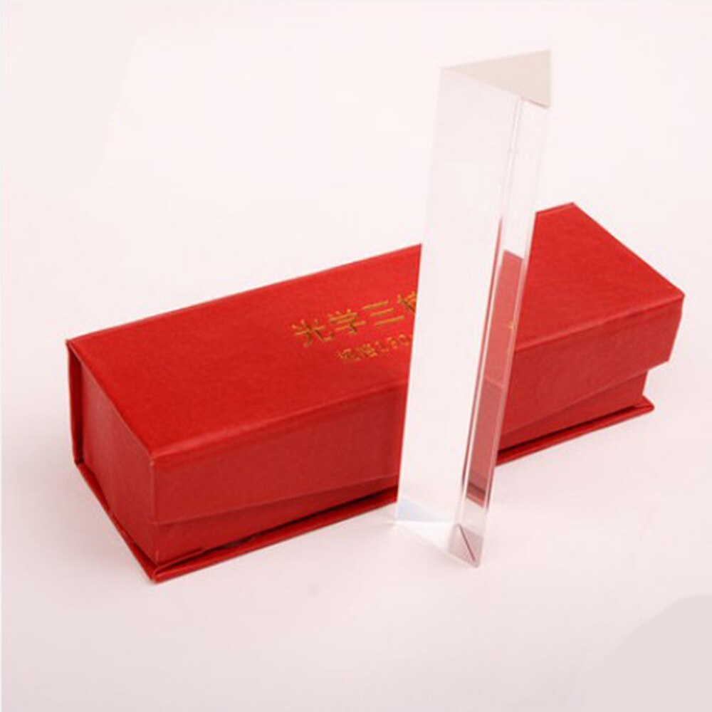 15CM Optical Glass Triple Triangular Prism Physics Teaching Light Spectrum Box