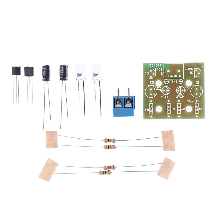 1Set Elektronische Diy Maken Kits Knipperende Lamp Elektronische Printplaat Onderdelen 3-9V