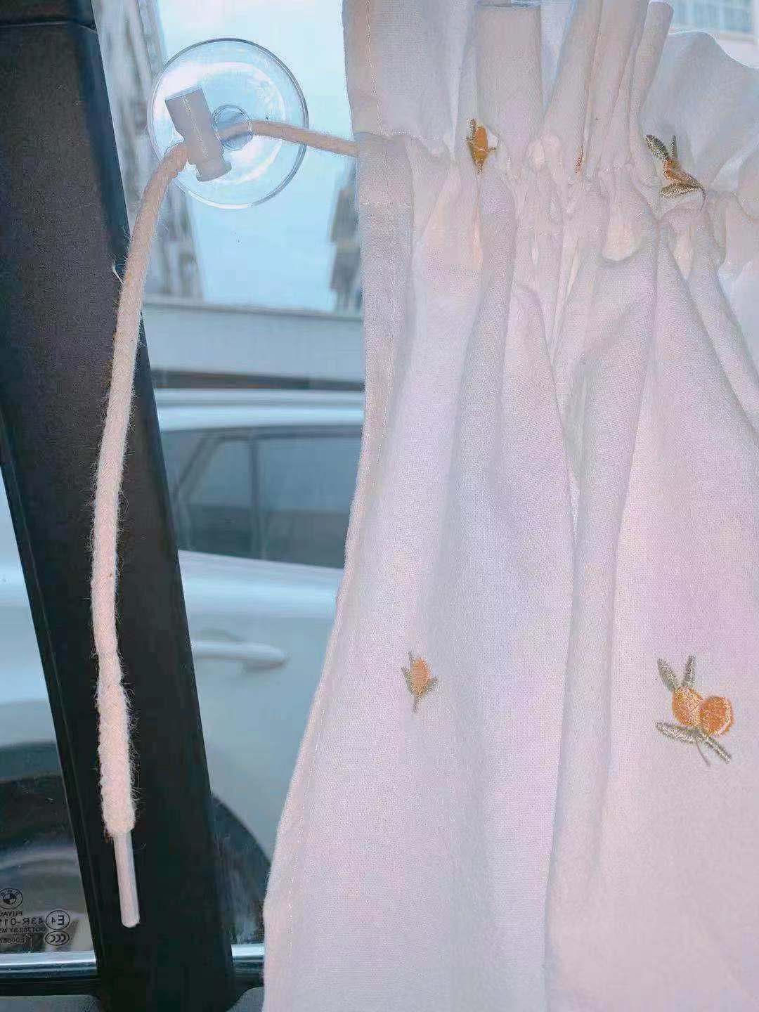 Ins Style-cortina bordada para coche de bebé, parasol de protección solar para ventana, protección UV para niños