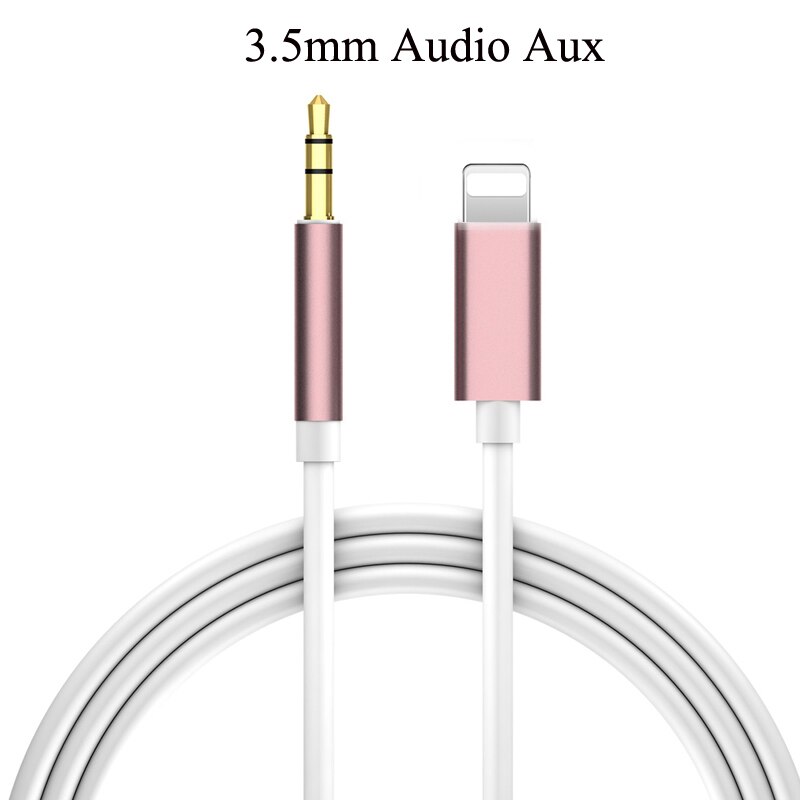 For IPhone Aux Cord for Lightning Male Audio To 3.5mm Audio Stereo Adapter Cable Compatible for Iphone 13 Pro 12 XS XR X 8 7 IOS: Rose Gold