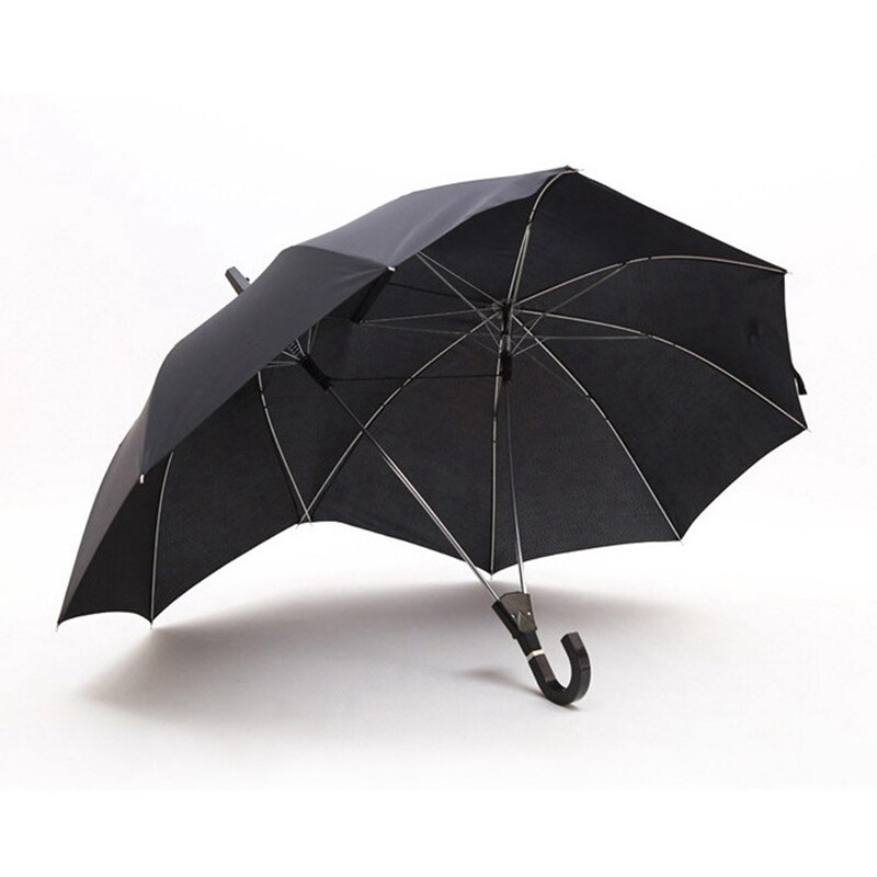two-pole couple umbrella pure color semi-automatic high-end business umbrella double top conjoined umbrella Bla