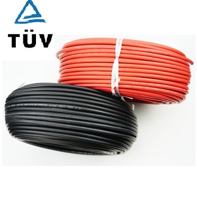 Cable solar PV, rojo y negro para sistema de energía solar, 1500v, ² 2,5mm/4mm ² /6mm ² (14/12/10AWG), aprobación TUV UL, 10 m/lote
