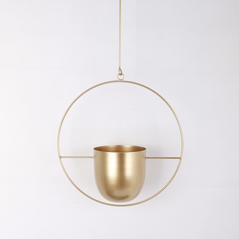 Nordic Hanging Metal Iron Plant Flower Pots Holder Garden Balcony Succulent Wall Mount Hanger Swinging Basket Bedroom Decoration