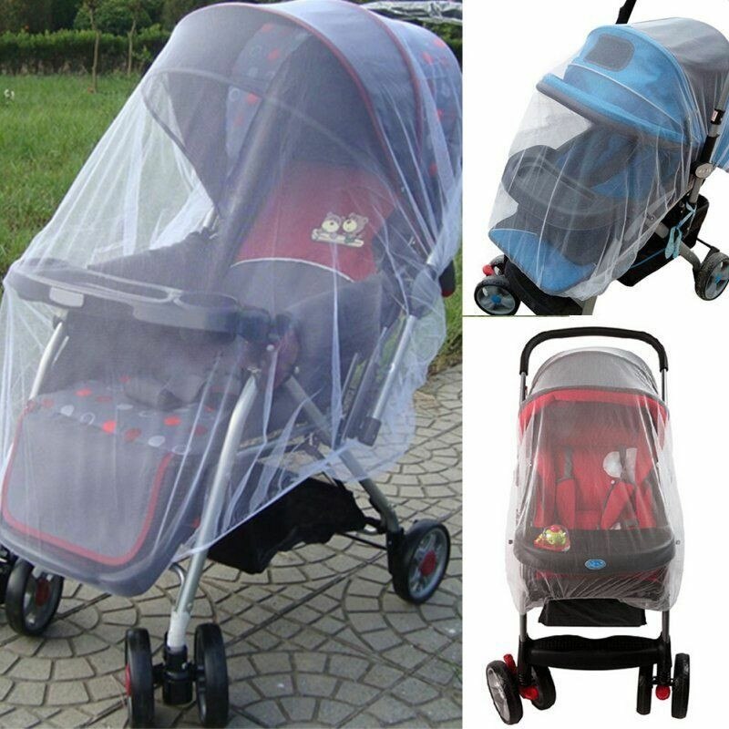 Bebê recém-nascido criança infantil carrinho de bebê berço rede pushchair mosquito inseto net malha segura buggy branco