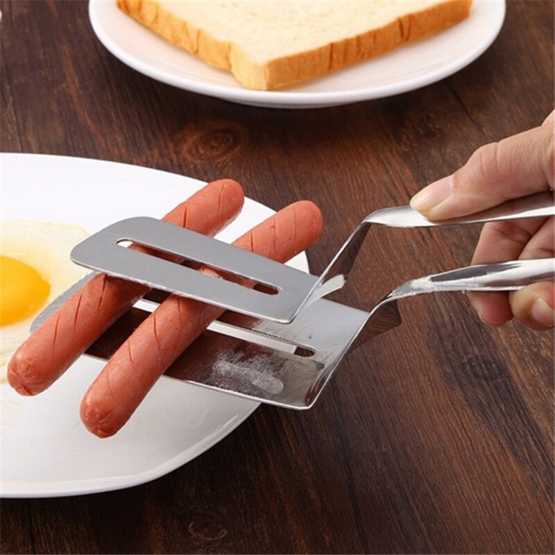 Stainless Steel Food Tong Shovel Spatula Multipurpose Bread Meat Vegetable Clamp BBQ Clip Home Camping Cooking Tools IC896486