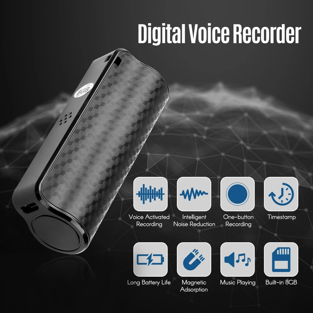Mini Professionele Voice Recorder Digitale Audio Dictafoon Waterdichte Magnetische Lange Standby-tijd Opname Pen Ruisonderdrukking