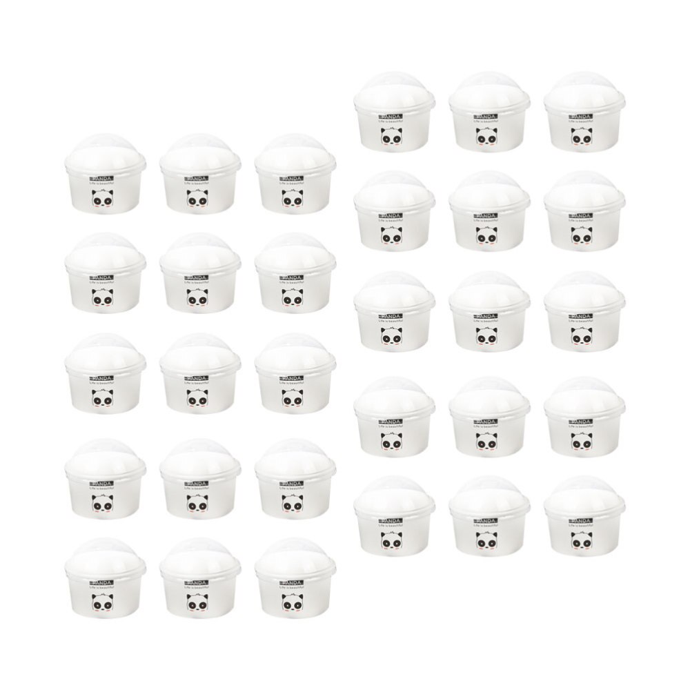 100 Stuks 85/200Ml Wegwerp Ijs Papieren Cup Cup Met Half Cover Dessert Cake Cup Kom (blauw)