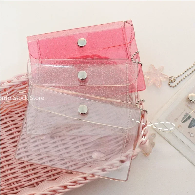 Porte-cartes en PVC transparent étanche pour hommes et femmes, porte-cartes de visite, sac pour cartes de crédit, mini portefeuille, porte-monnaie pour filles,