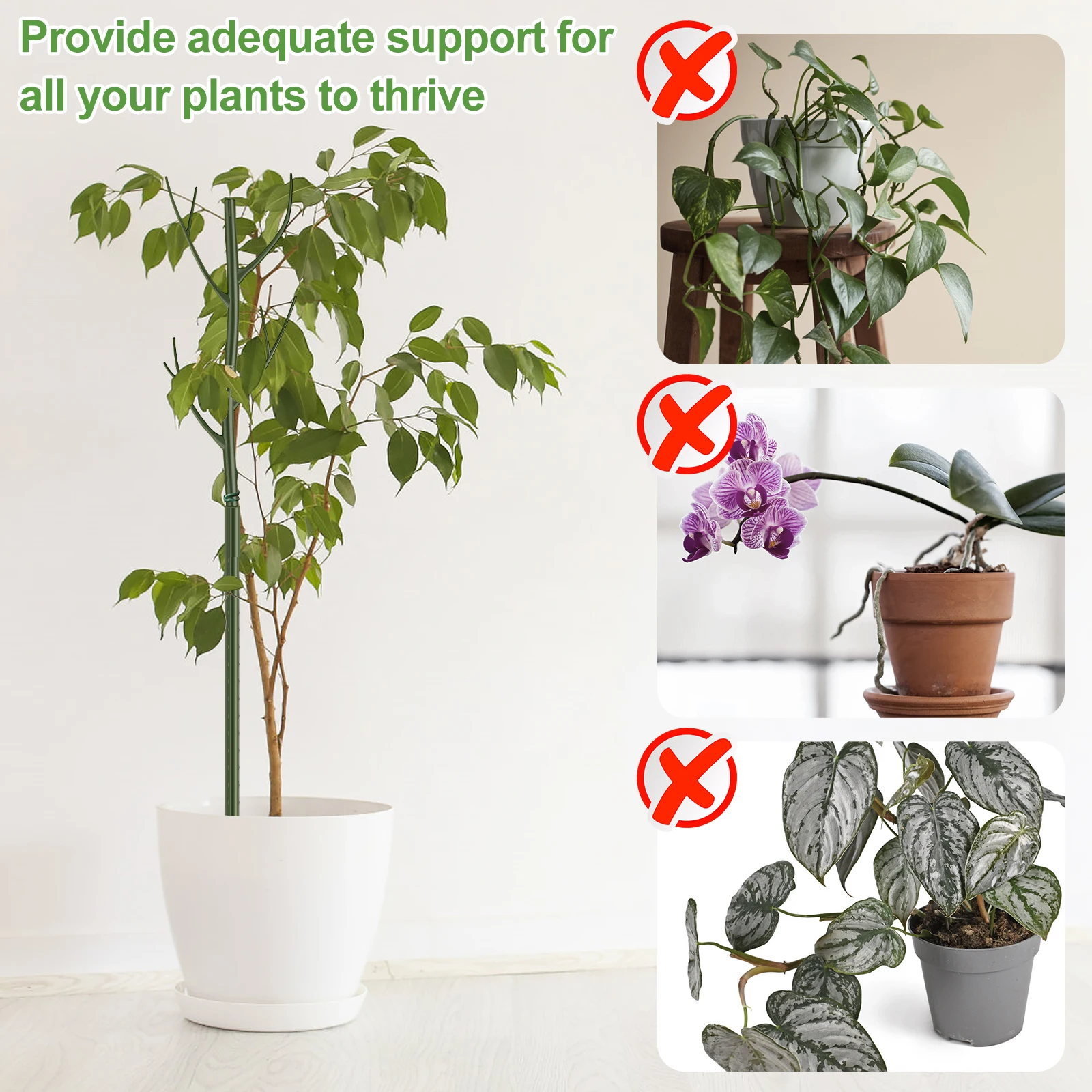 5 Stuks Plant Support Stakes Herbruikbare Gesimuleerde Boomtak Zet Wijnstok Klimbeugel Voor Potplanten Tuingereedschap