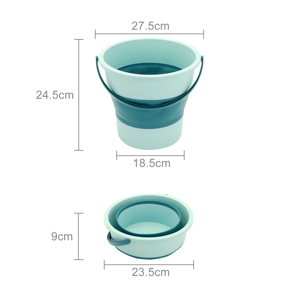 4.6L/10L/16.8L Collapsible Bucket Portable Folding Bucket PP TPE Car Washing Bucket Children Outdoor Fishing Travel Home Storage: Green  M 5L