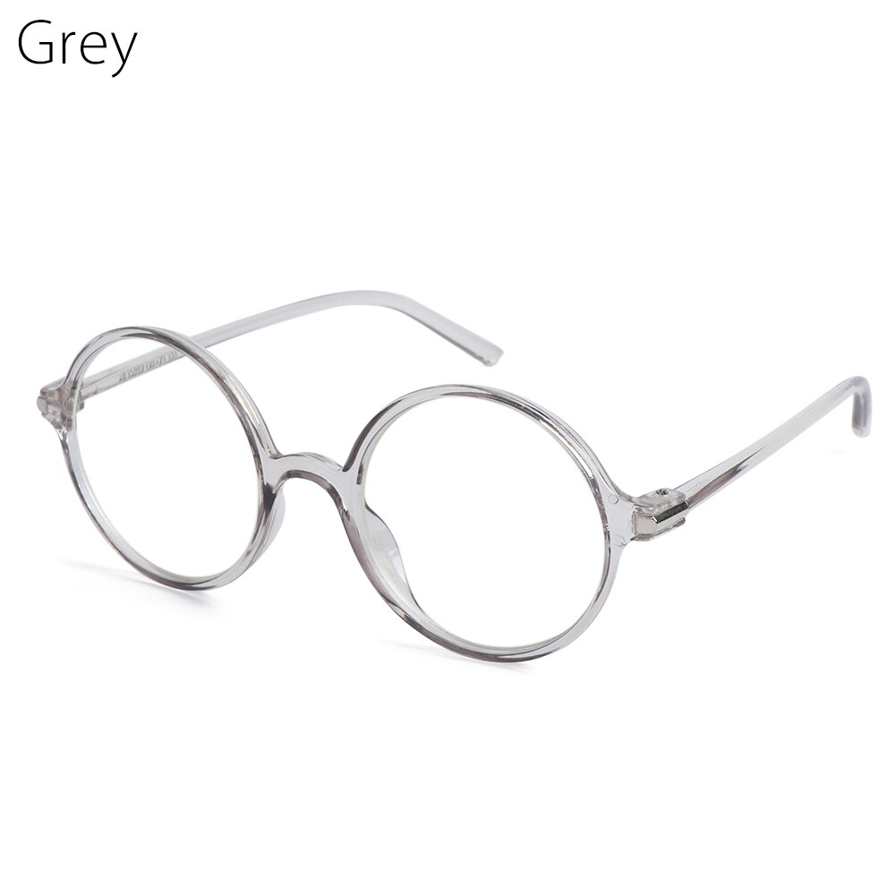 Computer Classic Transparent Round Glasses Anti Blue Glare Frame Clear Lens Myopia Glasses Vintage Eyeglasses Optical Spectacle: grey2