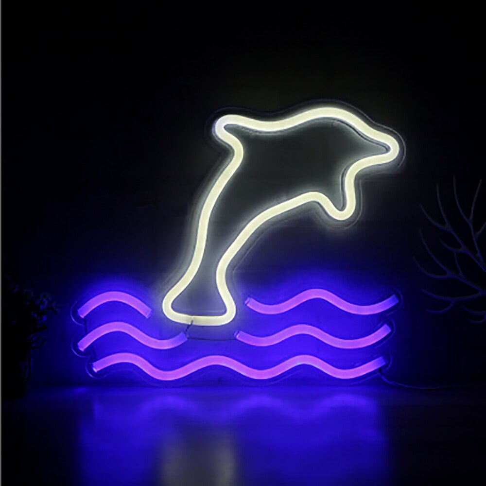 Nattljus usb alpacka delfin enhörning julgran stjärnskott regnbågsmoln öppet liv led bakplan neonljus för inredning