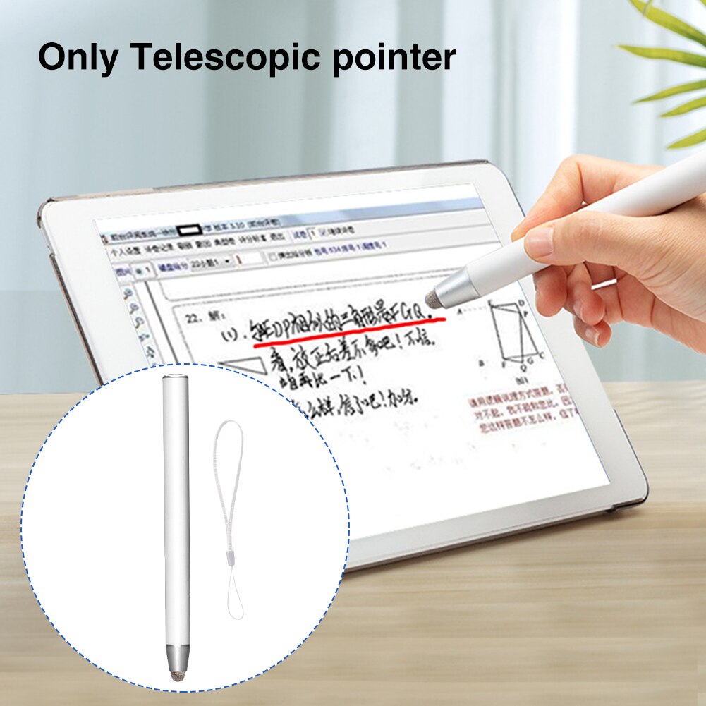 With Lanyard Stainless Steel Stick Teacher Touch Screen Retractable Presentation Capacitive Pen Doctor Telescopic Pointer
