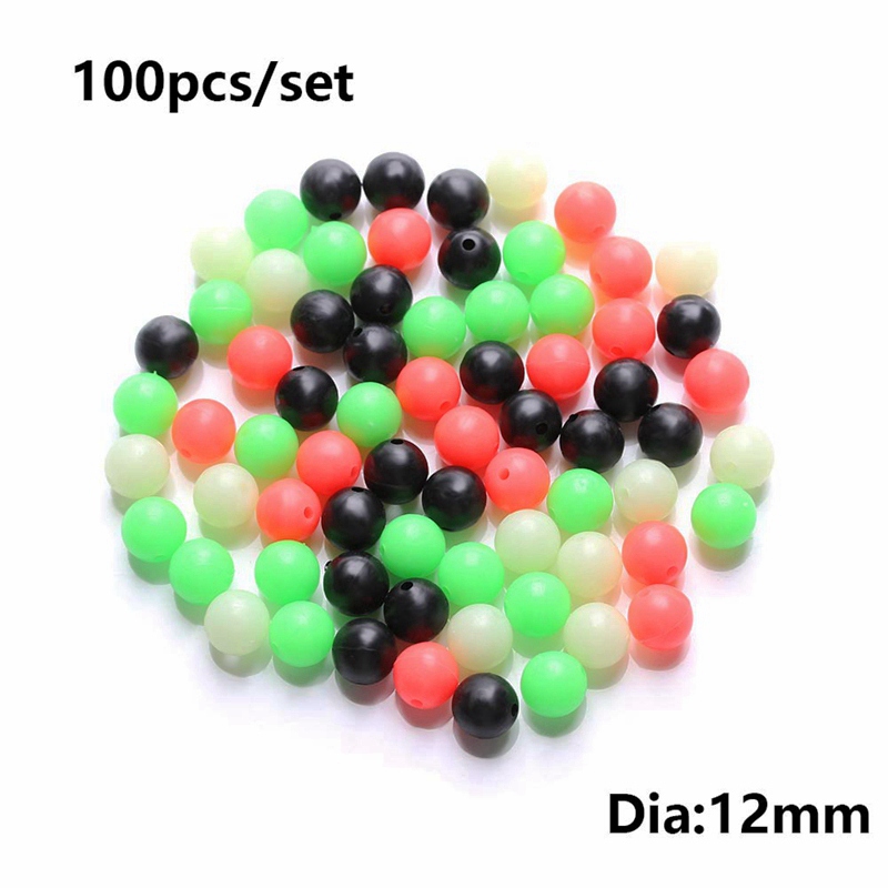 100 stk runde blandet farve pe plast kryds propper perler til karper rig fisk lokkemad perler udendørs fiskeri lokker tackle tilbehør: 12mm