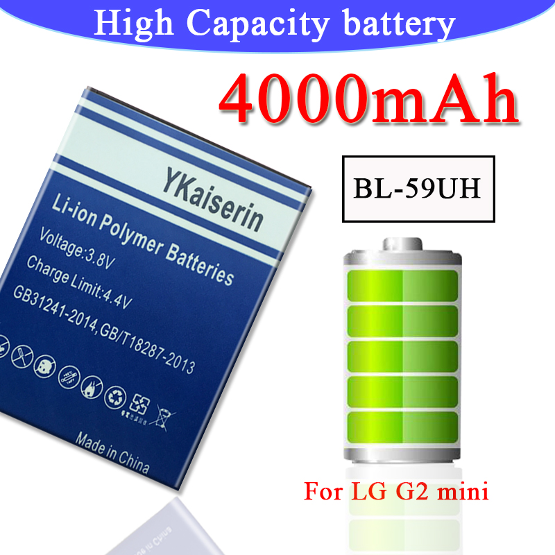 Goede G2 Mini Batterij Voor Lg G2mini D410 D315 D618 D620 D620R D620K F70 BL-59UH 4000 Mah BL59UH