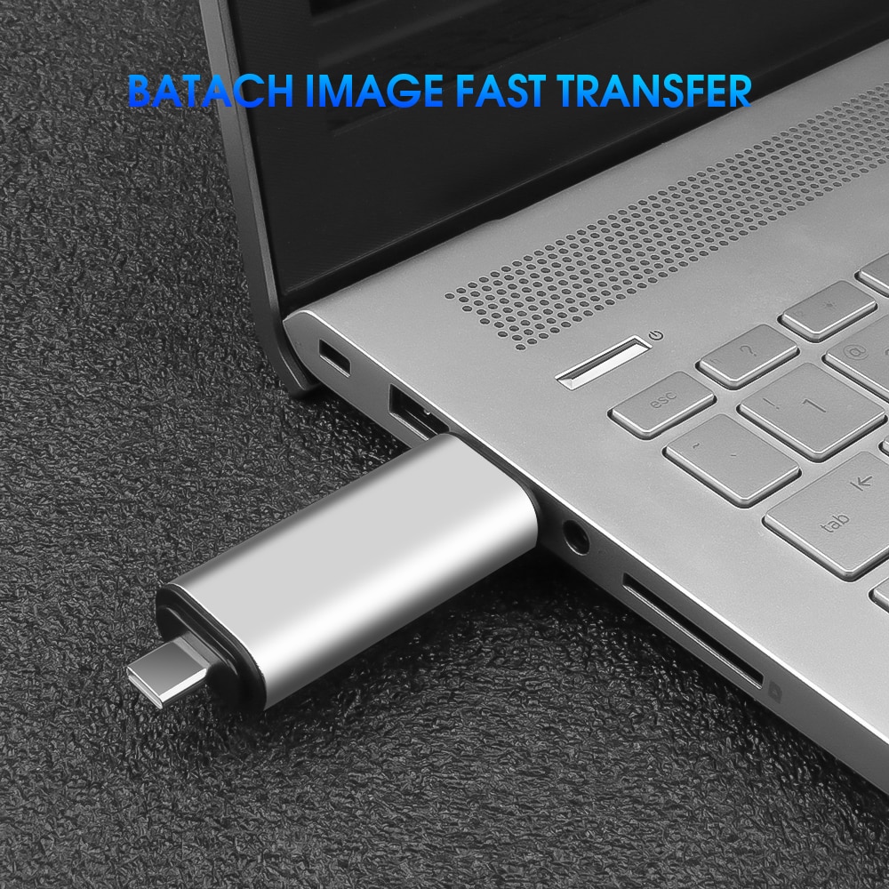 5-en-1 USB leer TF adaptador de lector de tarjeta de memoria USB tipo C adaptador de OTG portátil con USB hembra interfaz para PC ordenador